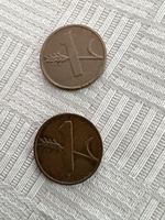 2 x Schweizer 1 Rappen Münzen