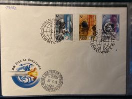 Ungarn 1982 ill. FDC SSt 25 J. Weltraumfahrt 2/4/4 Ft