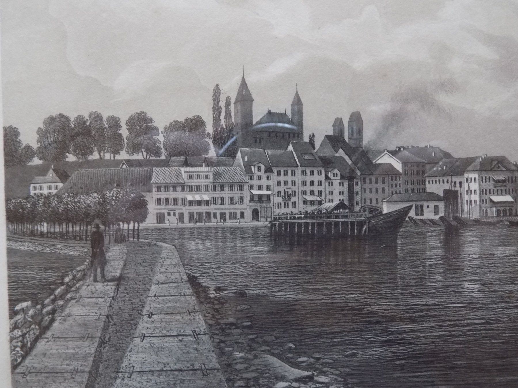 Incisioni: Rapperswil Aquatinta Goldrahmen – Usato da Risch venduto da Rischli15 6