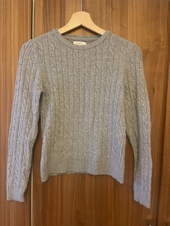 Reserved Strickpullover Zopfmuster Grau, Gr. S, Top Zustand!