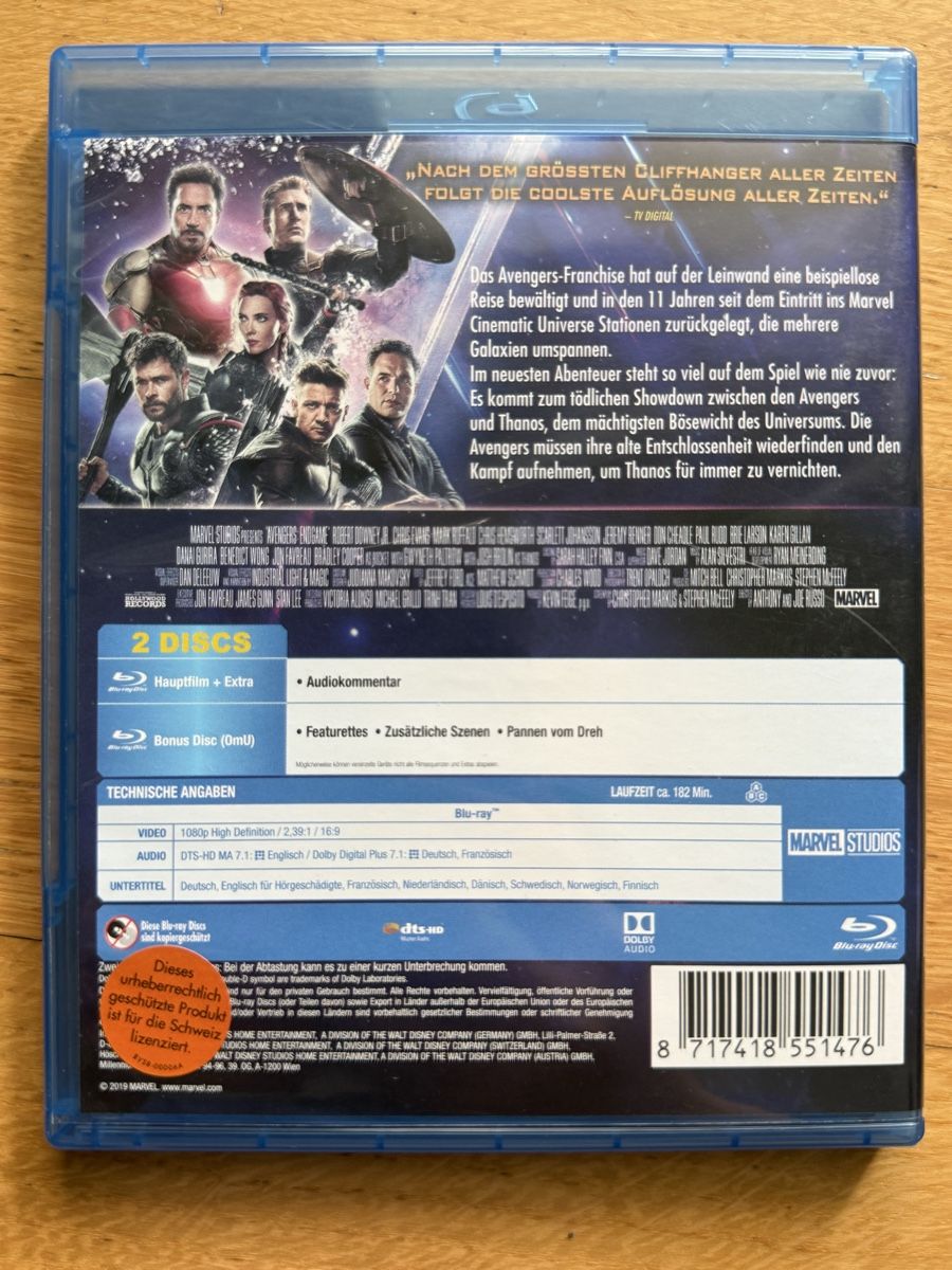 Tous les DVDs: Avengers Endgame - Blu-ray – D'occasion à Kölliken par nerdorado 1