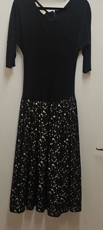 Damen Partykleid schwarz mit Muster gebraucht, vintage