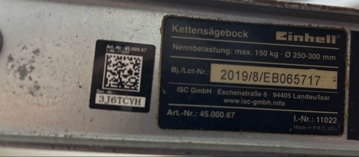Einhell Tutti gli attrezzi: [GUT & GÜNSTIG]: Einhell Kettensägebocks – Nuovo (secondo la descrizione) da Arni AG venduto da CreaFlex 2