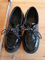 Lack Schuhe, Gr. 38.5, Plateau, schwarz, veganes Leder