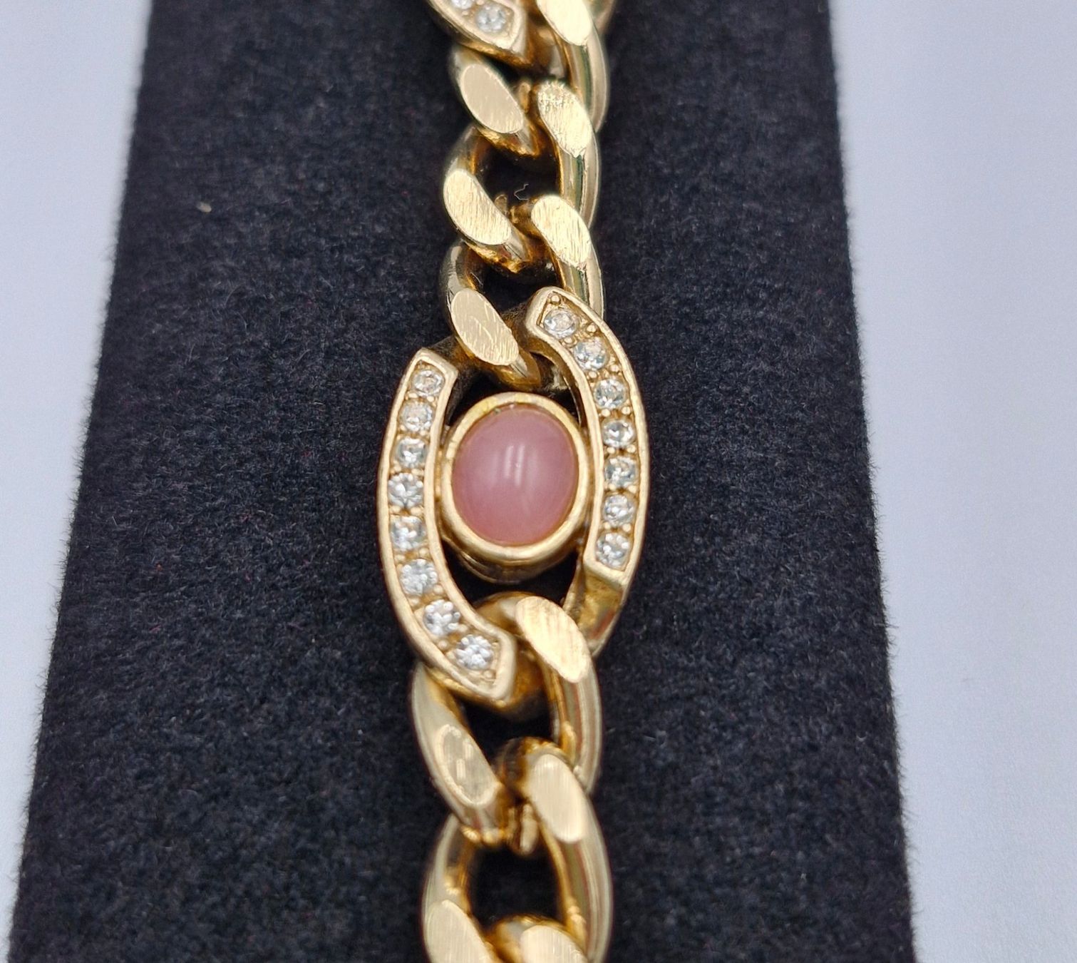 Catenine: Vergoldete Kette mit rosa Steinen, – Usato da Wald ZH venduto da Silena02 1