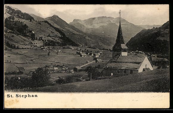 Cartoline postali: St. Stephan, Ort und Kirche mit Bergkuli – Usato da Berlin venduto da bartko-reher