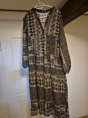 Viskose Kleid, Made in Italy, Herbst Look, Grösse L