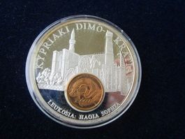 Geld Europa - Zypern - 50 mm PP versilb.
