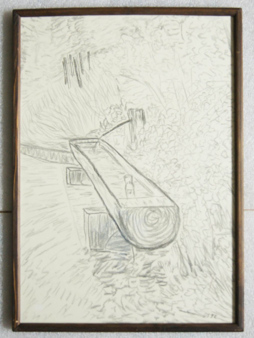 Dipinti: Kohlezeichnung: Brunnen – Usato da Fribourg venduto da erw_68dx