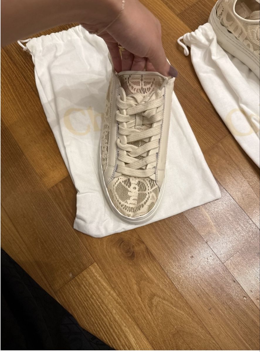 Chloé Scarpe da donna: Chloé Lauren Sneaker in Ecru – Nuovo (secondo la descrizione) da Winterthur venduto da yav_96pw 4