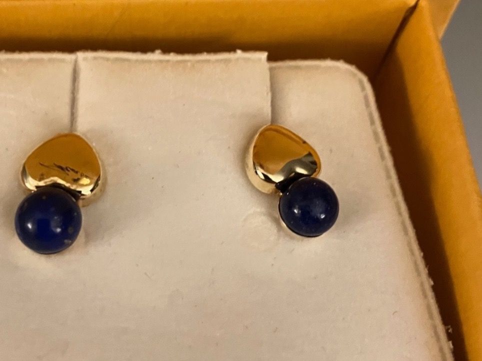 Orecchini pendenti & Orecchini a lobo: Ohrringe mit LAPIS  und 14K Gold – Nuovo e nell'imballaggio originale da Triesen venduto da hor_6kx9 1
