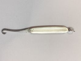 Antiker Knopfhaken, Button hook, für Corset, Silber Punzen