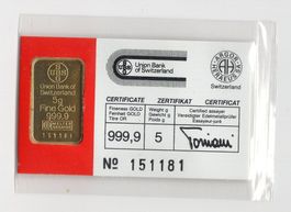(2963) Goldbarren 5 g, UBS