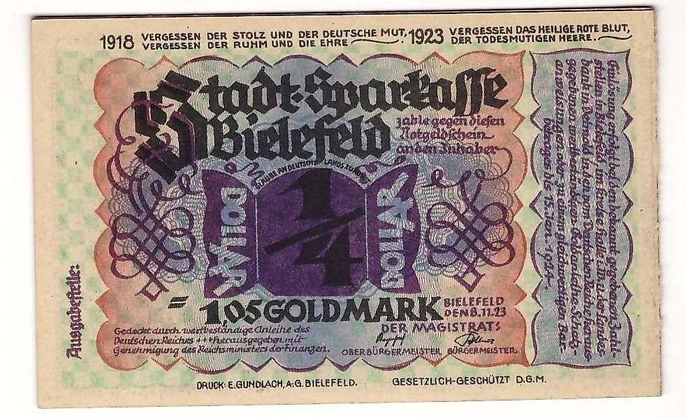 Banconote: Wertebständiges Bielefelder Notgeld Kompl. Scheinwerferheft – Usato da Gümligen venduto da vinylsoundsgood 3