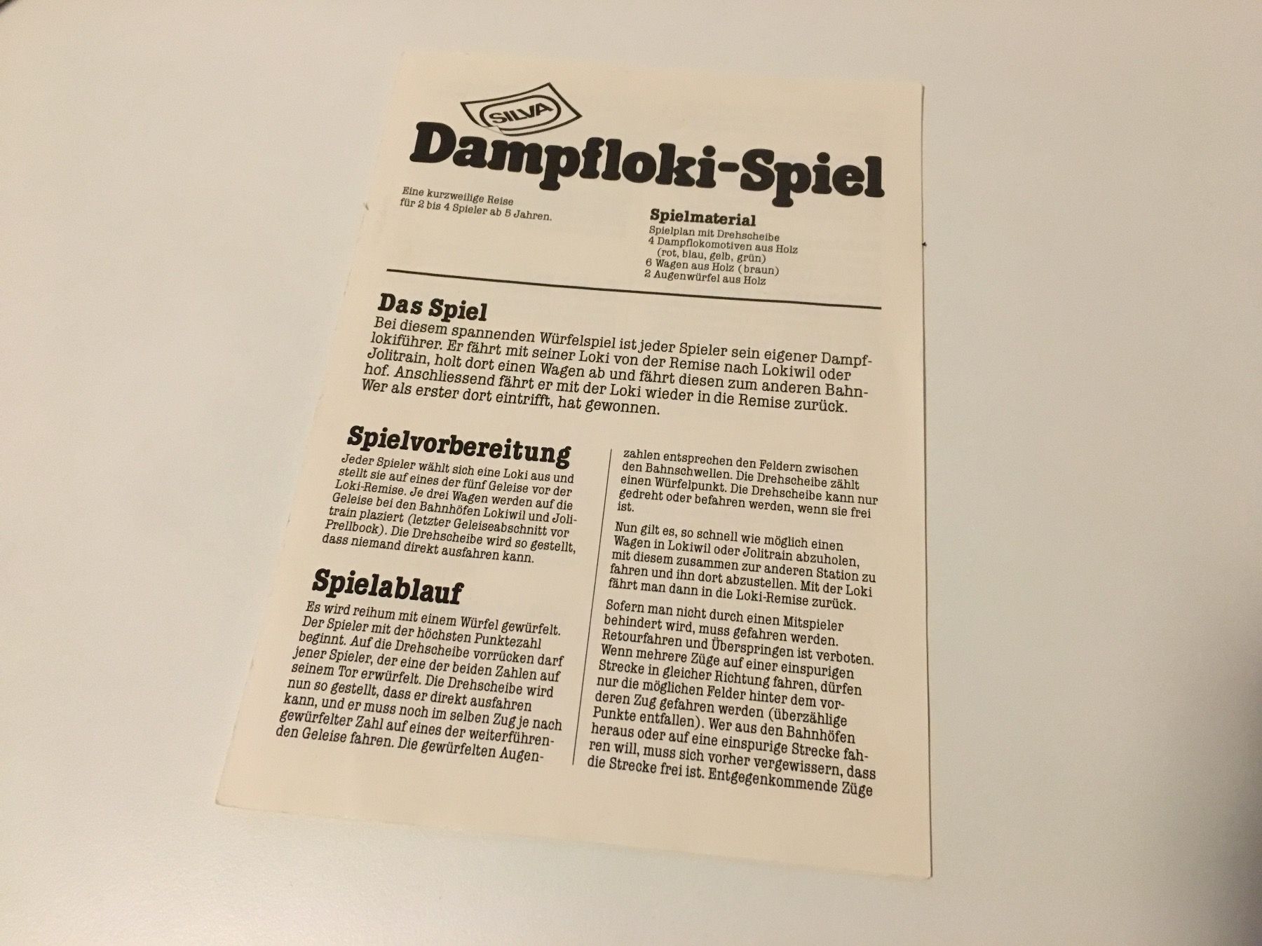 Giochi: Dampfloki-Spiel - SILVA - 1989 – Usato da Andwil SG venduto da Rainboli 6