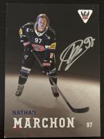 Eishockey Karte Nathan Marchon Fribourg Gottéron 97 Autograp