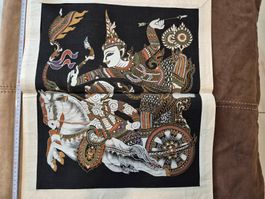 Kunst Batik Bild Seide Wandbild Thailand Indonesien Asiatika