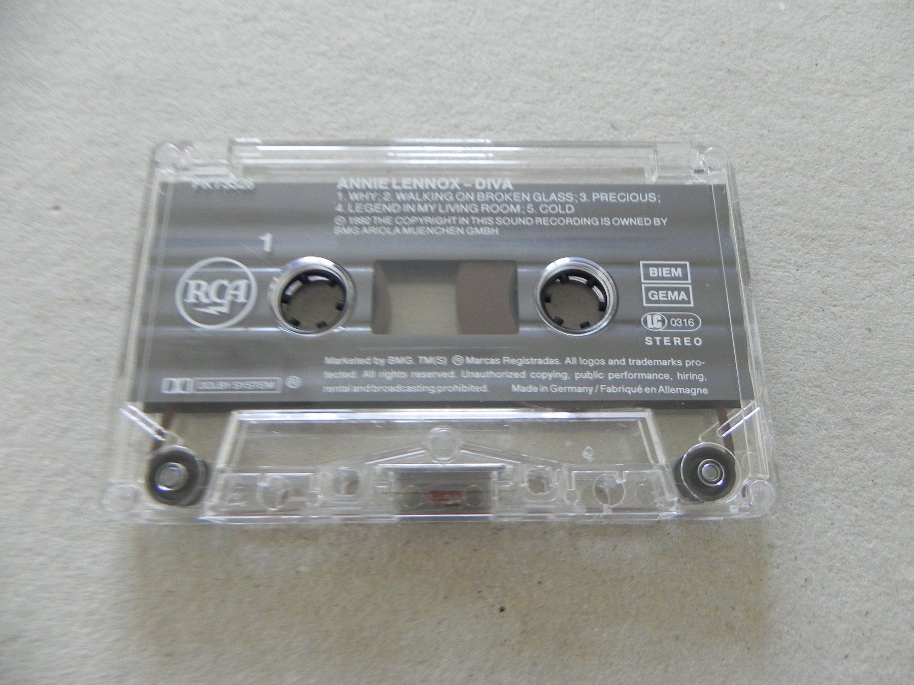 Kompaktkassetten: MC brit. Pop Sängerin Annie Lennox / Euryhmics 1992 Diva – Neu und originalverpackt aus Siebnen von krimsie 4
