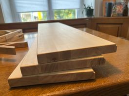 IKEA TRANHULT Wandregale aus Holz mit Halterungen