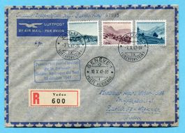 Brief premier vol postal Swissair Genève - Buenos Aires