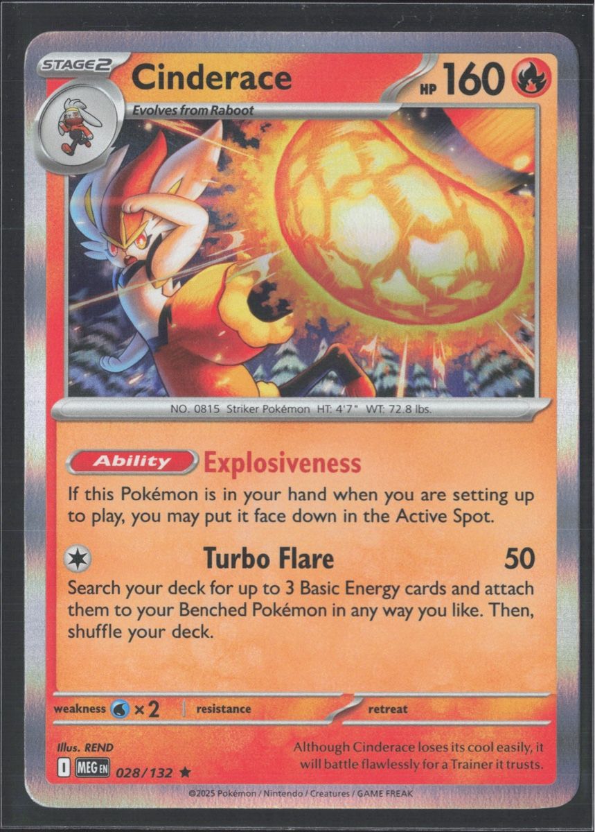 Pokémon Sammelbilder & Trading cards: POKÉMON / Cinderace / Mega Evolution / Holo 🇺🇸 – Gebraucht aus Herzogenbuchsee von TCG-High-Quality