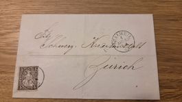 1863 Brief Sitzende Helvetia Thalweil