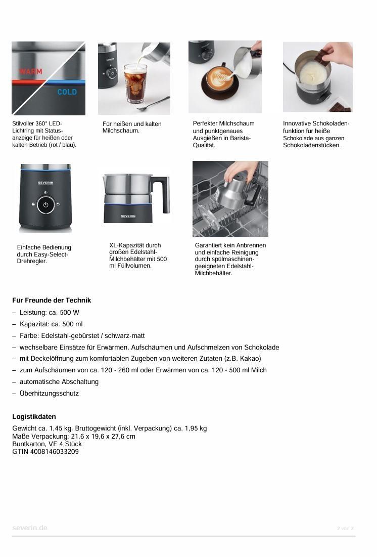 Küchengeräte: Milchschäumer SM3585 Spuma 500 – Neu und originalverpackt aus Wängi von SPCSHOP 6
