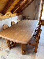 Seltene Vintage Design Essgruppe aus Massivholz Eiche – 80er