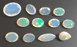 Lot 12x opales ovales 20.34 ct - CERTIFICAT 1'600.- Fr