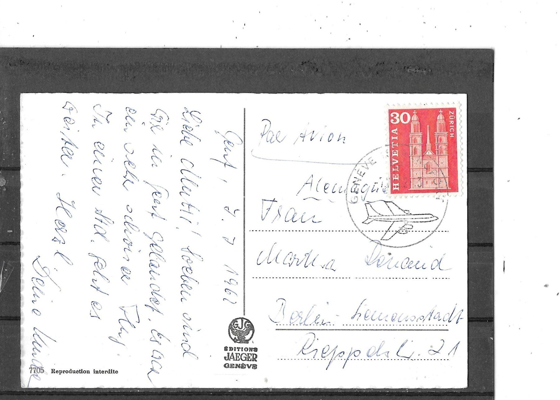 Cartoline postali: GE Flugplatz Genf-Coitrin – Usato da Schocherswil venduto da Wilare 1