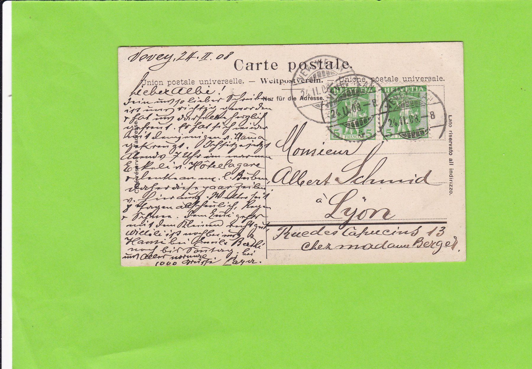 Ansichtskarten: Clarens-Château--1908 – Gebraucht aus St. Peterzell von neckertal 1