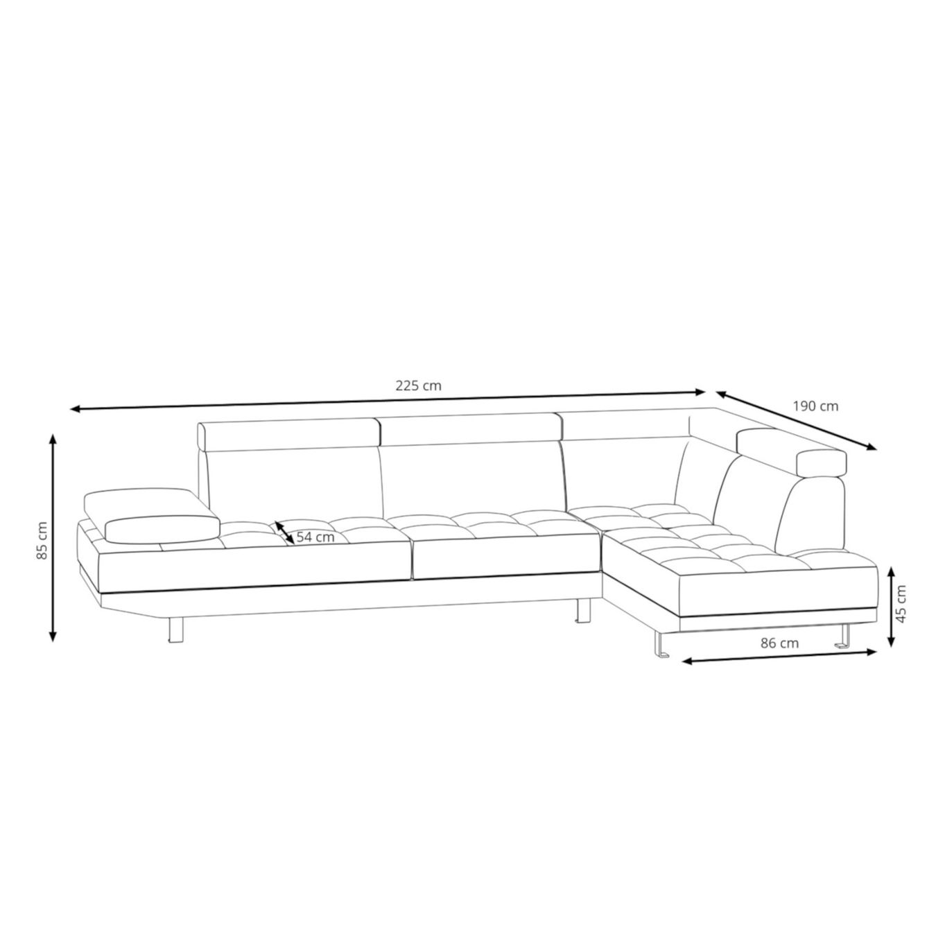 Sofas: Ecksofa /schwarz – Neu und originalverpackt aus Zug von Cheap-Shop