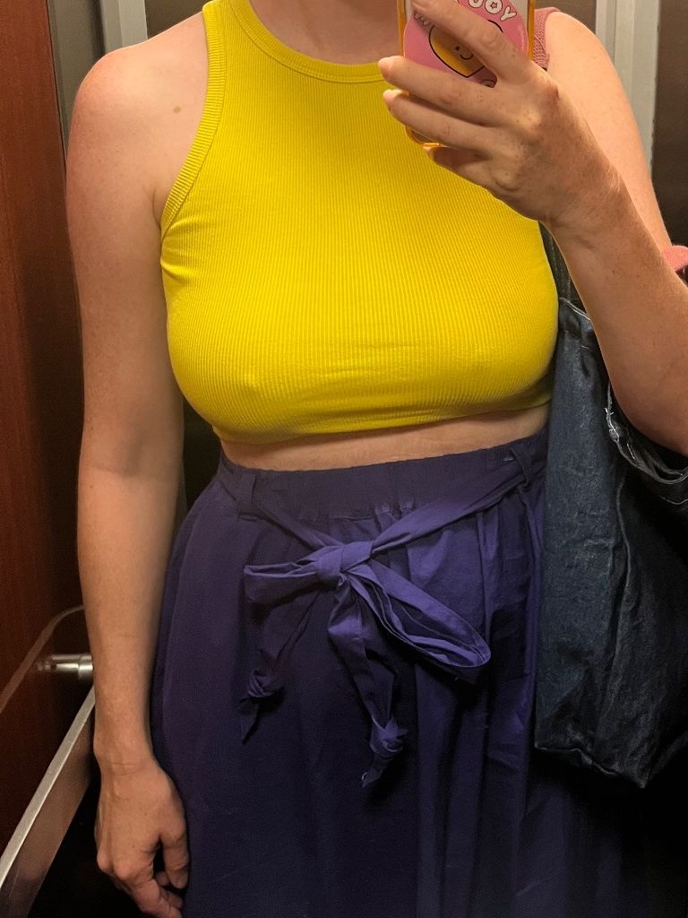 Röcke: Jupe longue en coton bleu-violet taille 42 – Gebraucht aus Genève von Paradis_Vintage 2