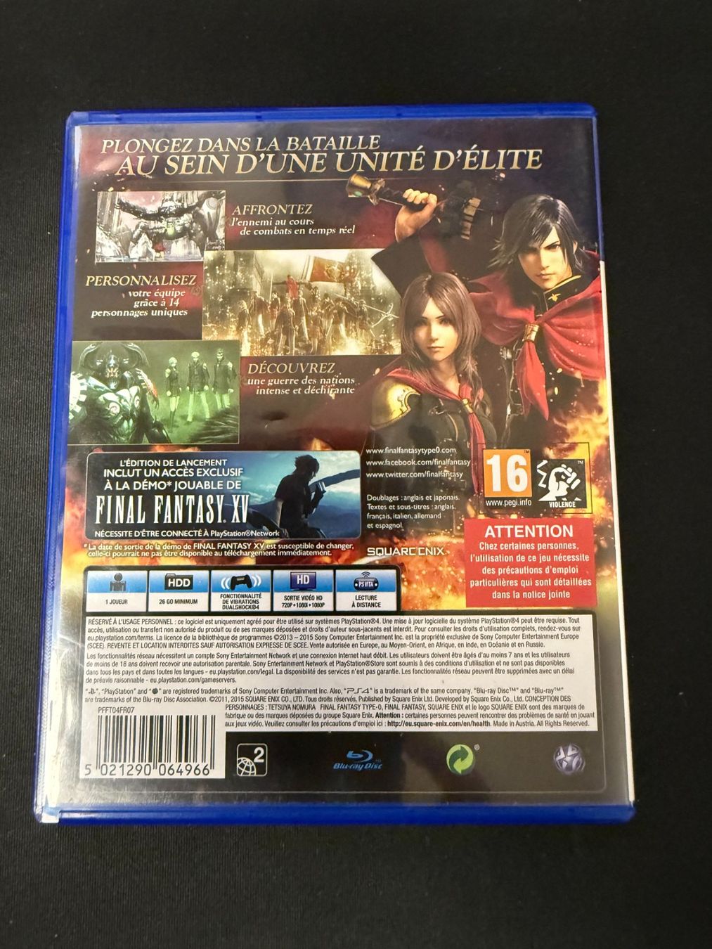 Sony Giochi: Final Fantasy Type-0 HD - PS4 – Usato da Pont-de-la-Morge venduto da Darfal 2