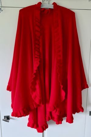 Roter Cape, feiner Wollstoff gemischt