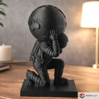 Modern Atlas Sculpture – Symbolic Astronaut Statue - 3D Prt