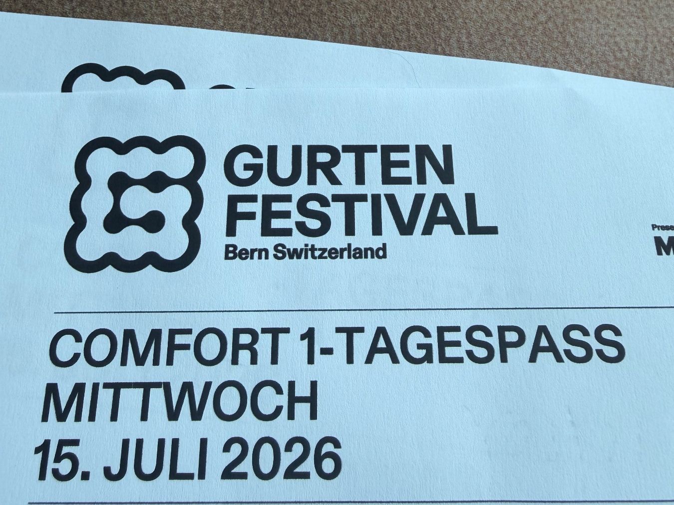 Billets: Gurten Comfort 15. Juli 2026 – Neuf (Voir description) à Morgins par Stig1875