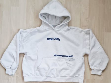 Damen Hoodie Kapuzen Pullover Pull&Bear Gr. XS Weiss
