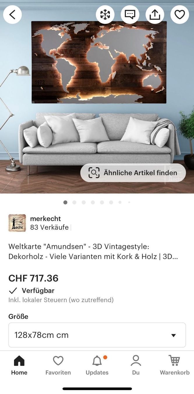 Foto & Immagini: Weltkarte beleuchtet – Usato da Zürich venduto da Alina1206