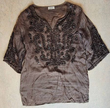 STEFFEN SCHRAUT TUNIKA M 38 LEINEN PAILETTEN,  TOP ZU JACKE