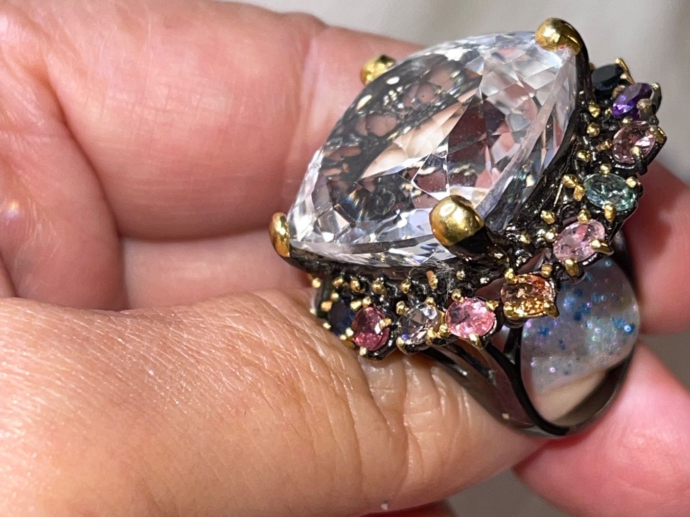 Llan Valls Joies Ringe: Rock Crystal Cocktail Ring Citrine Tourmalines – Neu (gemäss Beschreibung) aus Birsfelden von G.D.d.T. 7
