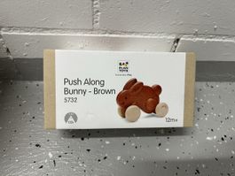Neu PlanToys Holz Hase zum Schieben Braun 12m+