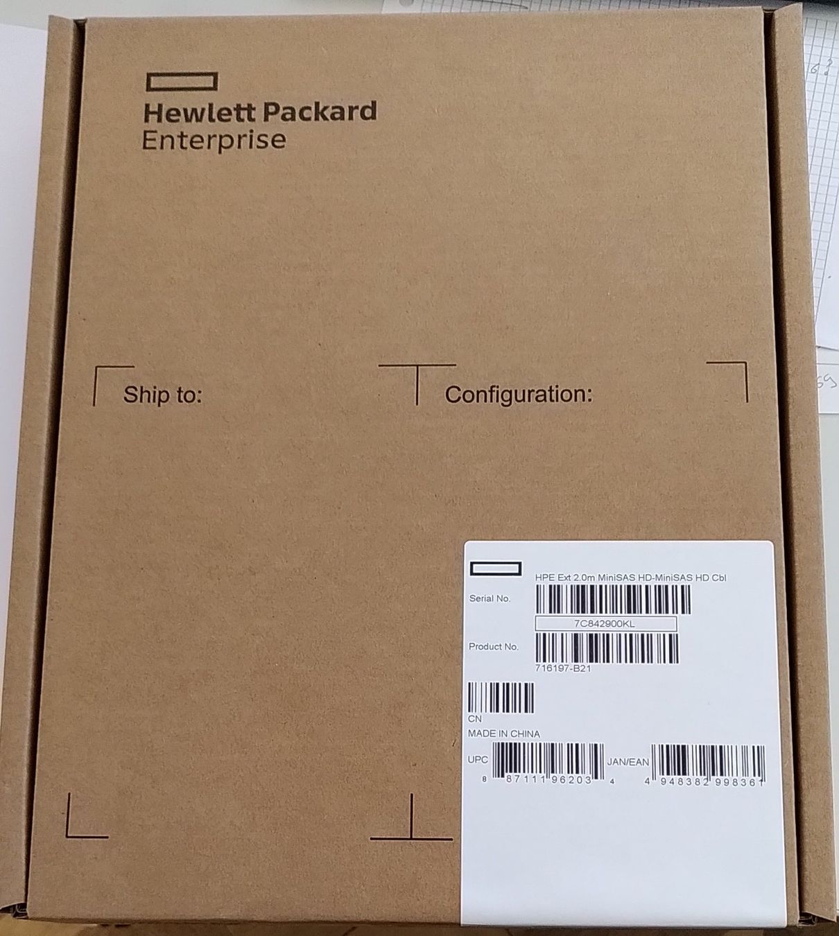 Cavi: HPE câble externe SAS - 2 m – Nuovo e nell'imballaggio originale da Tramelan venduto da Virtualcomputer