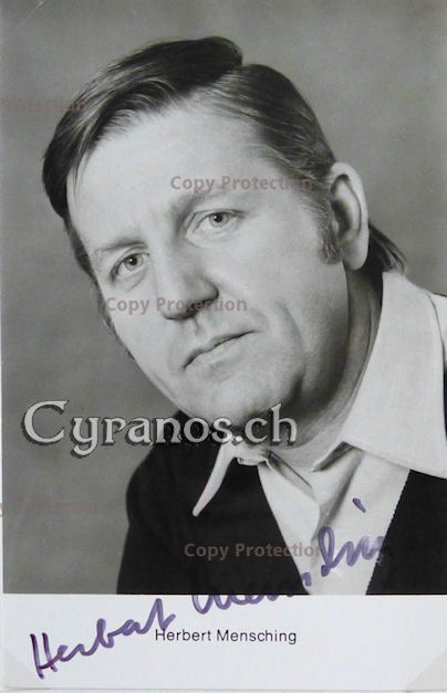 Autografi: Herbert Mensching (1928-1981) Schauspieler - Autogramm – Usato da Dietikon venduto da cyranos1