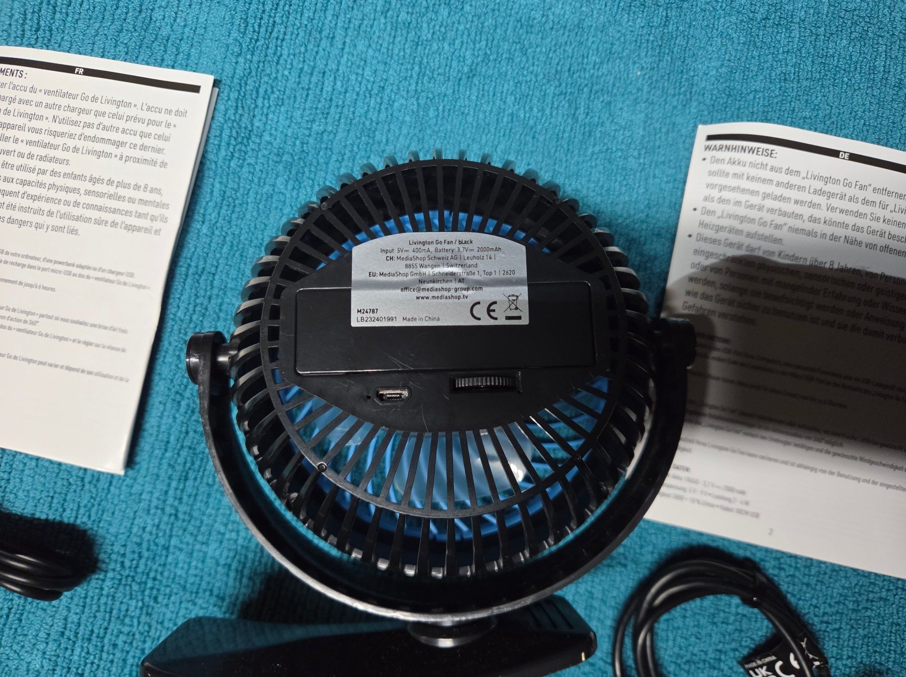 Livington Ventilatori: Lot de 2 ventilateurs de table avec batterie intégrée – Usato da Onex venduto da Fifane 4