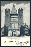 AK Basel, Blick auf das Spalentor, 1903