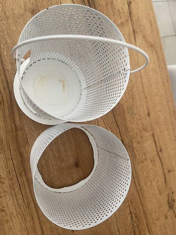 Laterne weiss Metall Windlicht Sommer Garten Deko 4