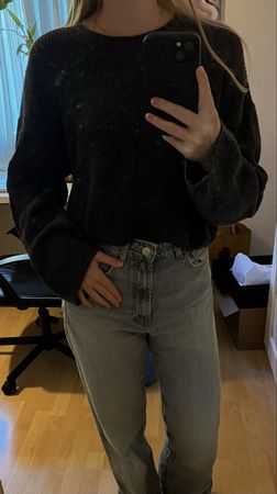 Pullover dunkelgrau grob gestrickt guter Zustand