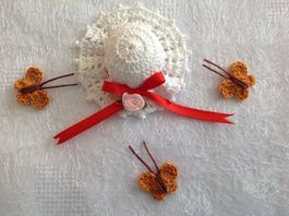 3 Stück Schmetterlinge gehäkelt, crochet, uncinetto  847