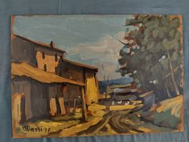 Gemälde signiert Alinovi 77 Landschaft